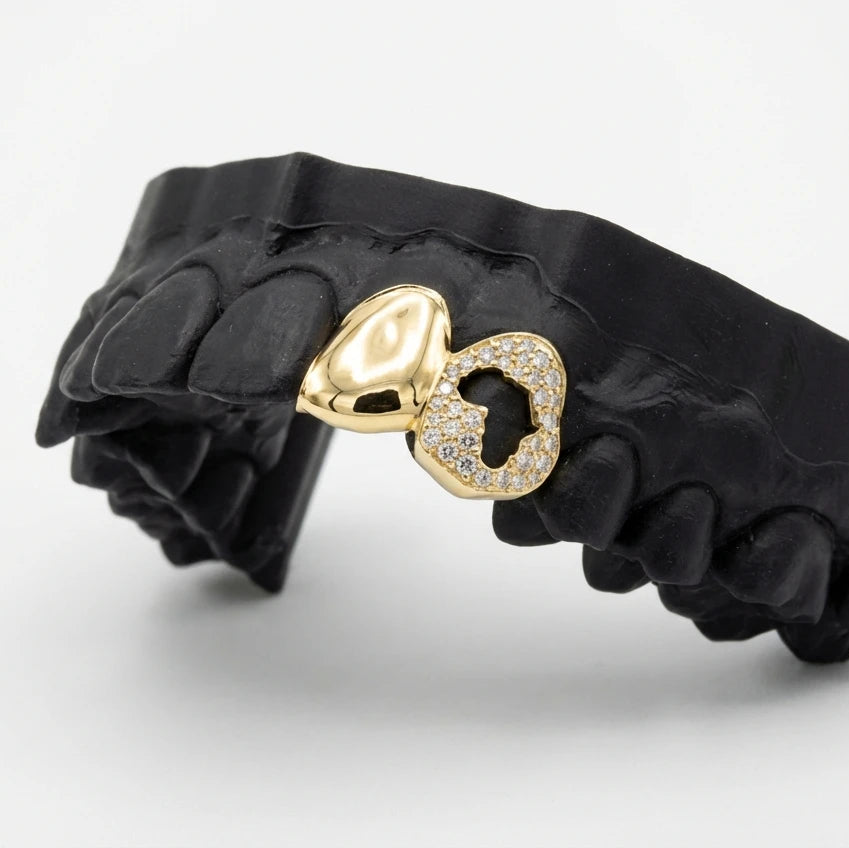 Solid Cap & Iced Out Africa Cutout Set