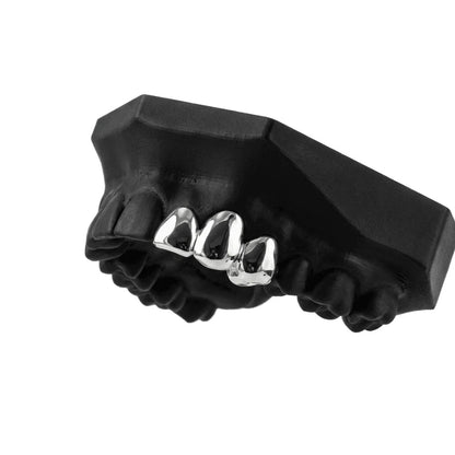 3 Cap Custom Grillz – Solid, 2+1, or Separated – Silver & Gold