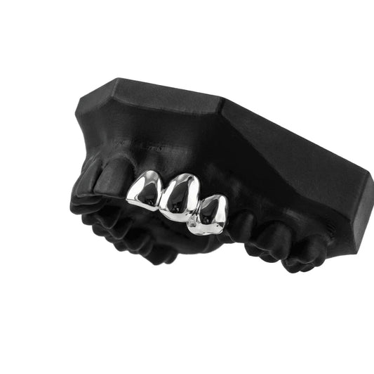 3 Cap Custom Grillz – Solid, 2+1, or Separated – Silver & Gold